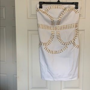 White gold detail tube bodycon.